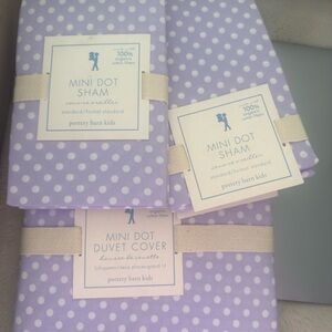 Pottery Barn Kids Lavender Polka Dot Bedding Set